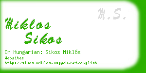 miklos sikos business card